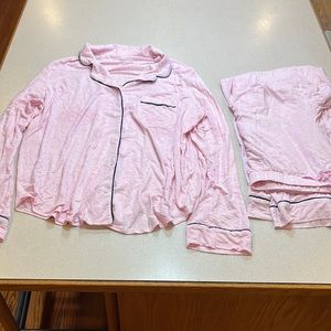Victoria’s Secret pink and black pajama set size L SUPER stretch like new